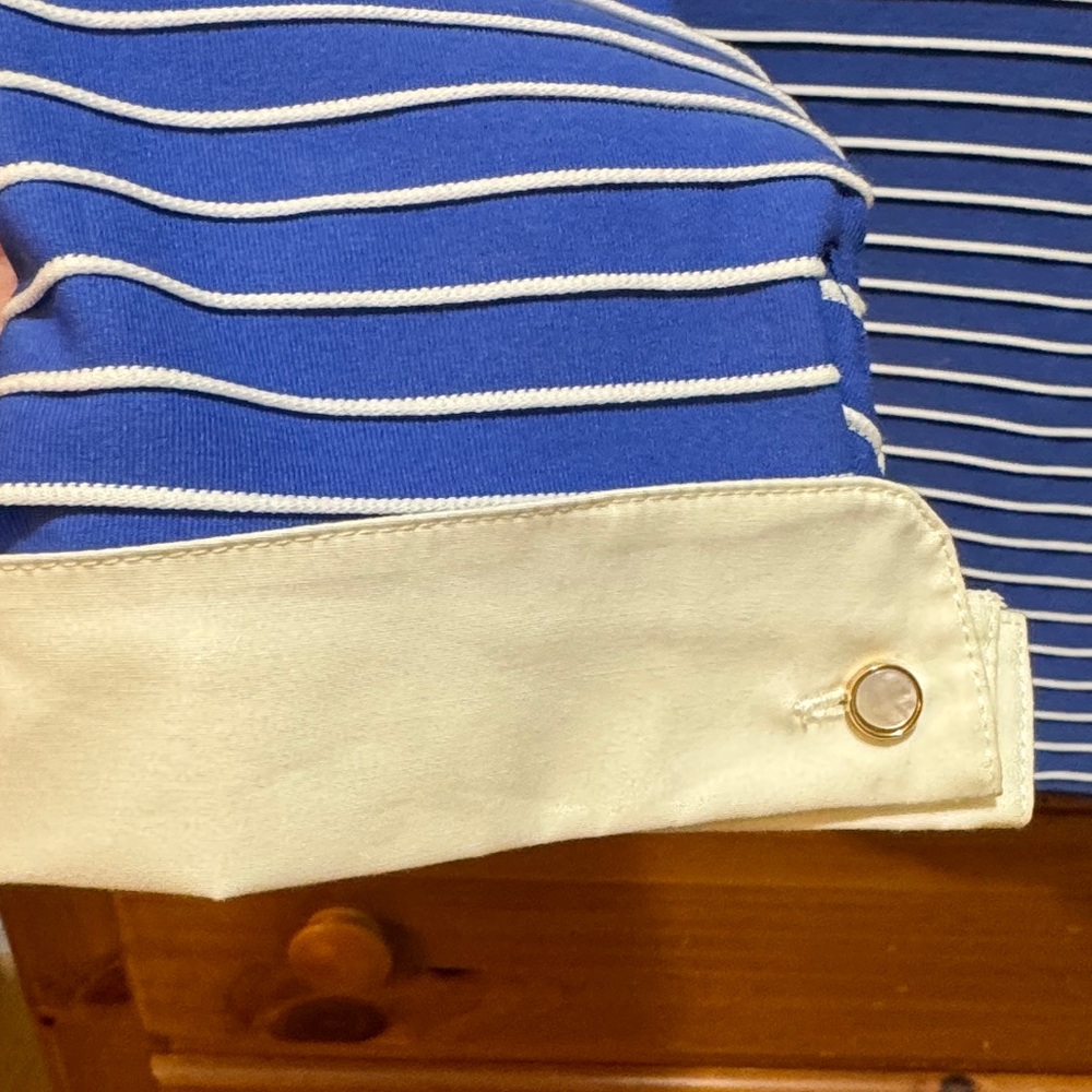 Sara Campbell Blue and White Striped Jacket or Shirt - Picture 11 of 11